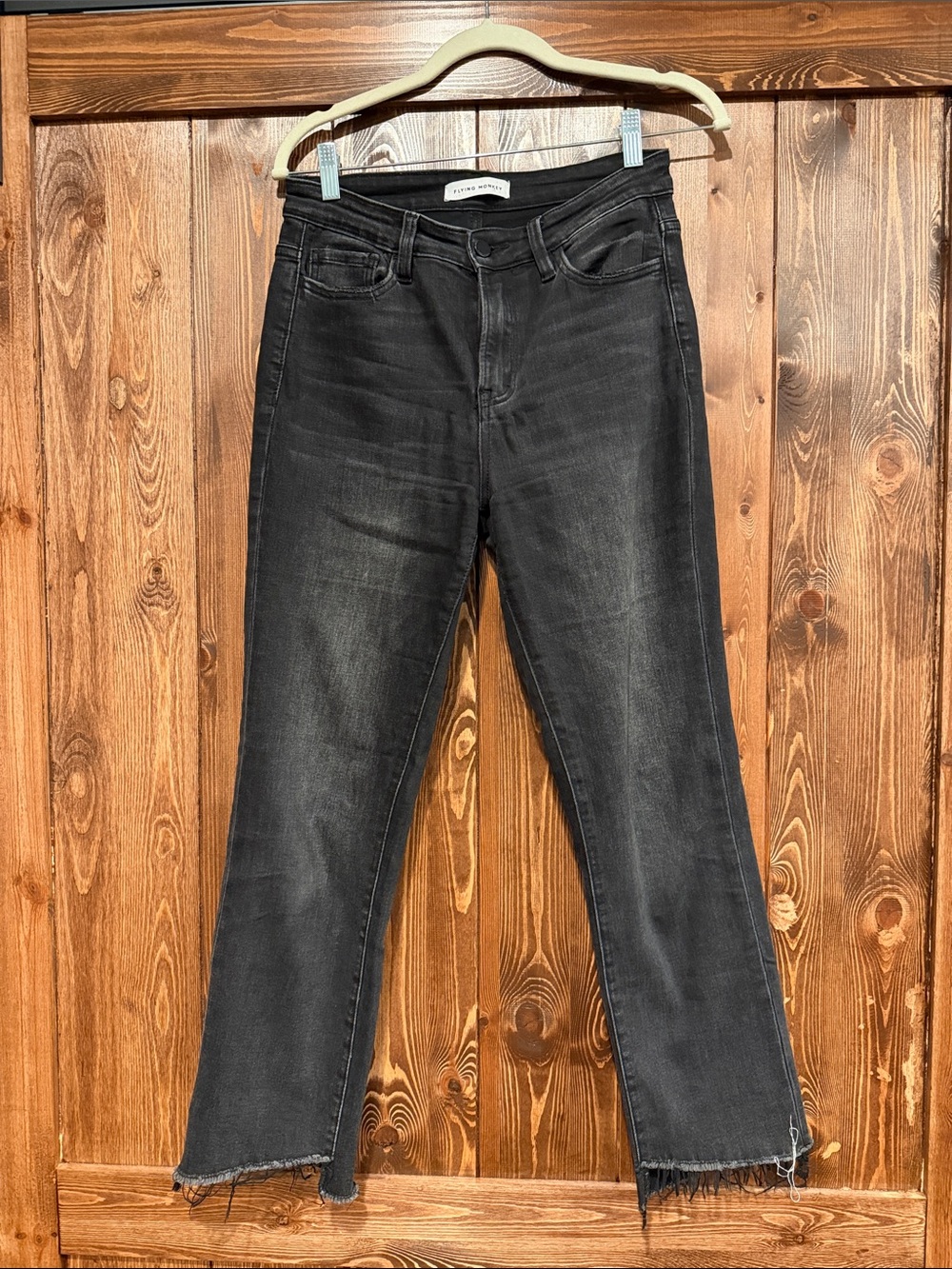 Flying Monkey Black Washed Straight Leg Jeans